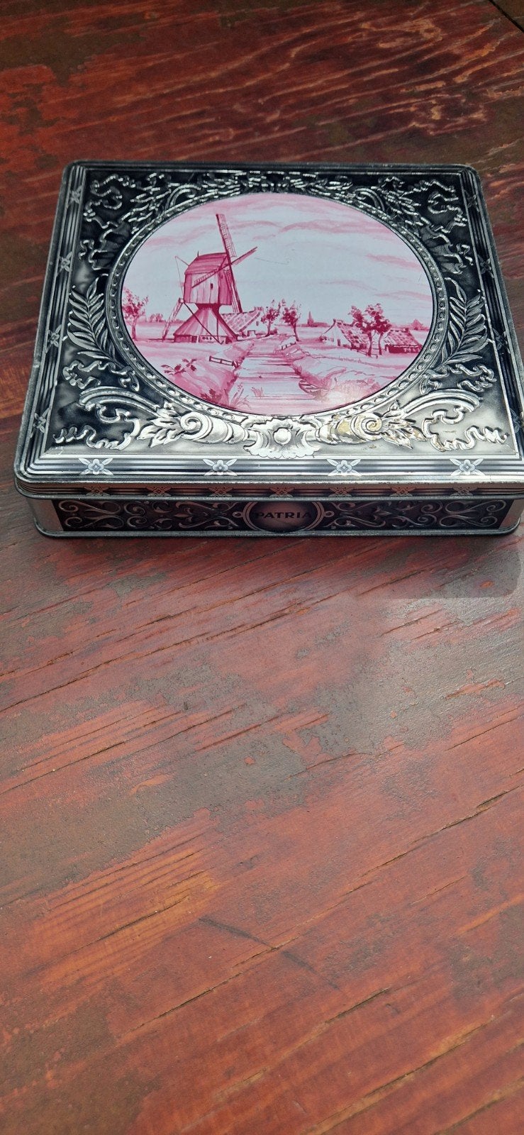 Vintage Patria Koekblik met Molen Decoratie, Ophalen of Verzenden