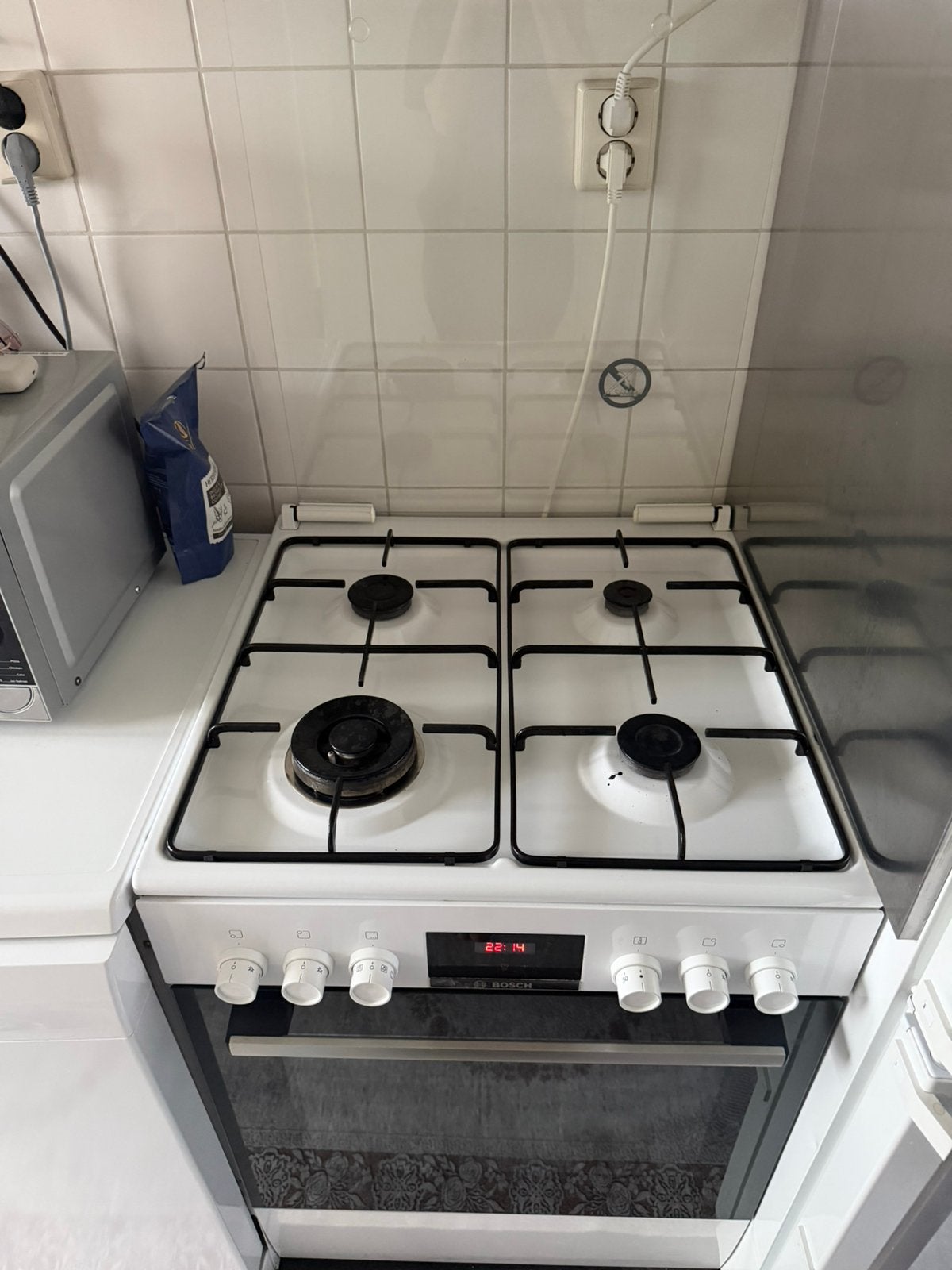 BOSCH Gasfornuis, Ophalen, 4 kookzones, Zo goed als nieuw, Gas