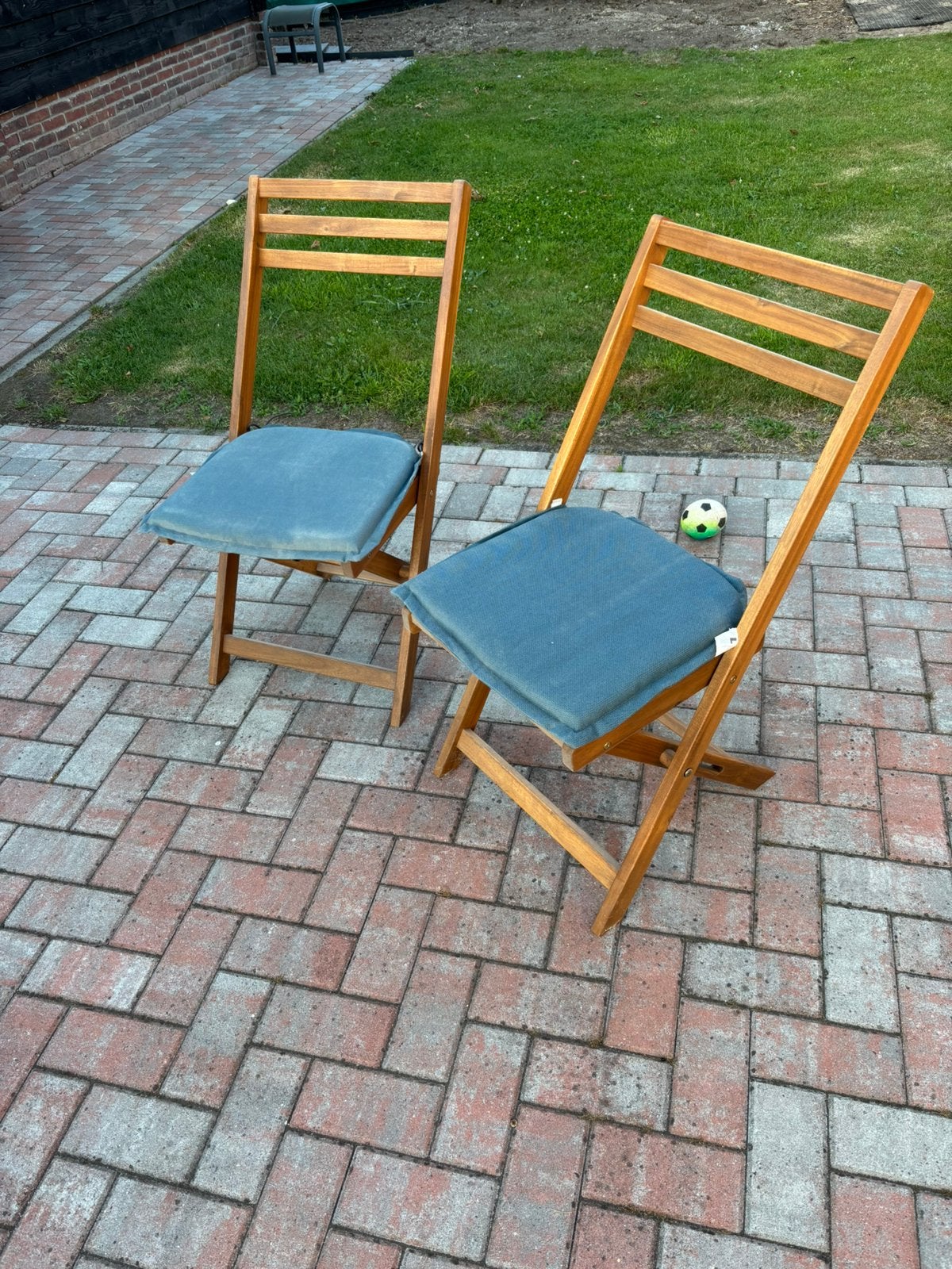 Teak setje stoelen, Ophalen, Gebruikt, Teakhout