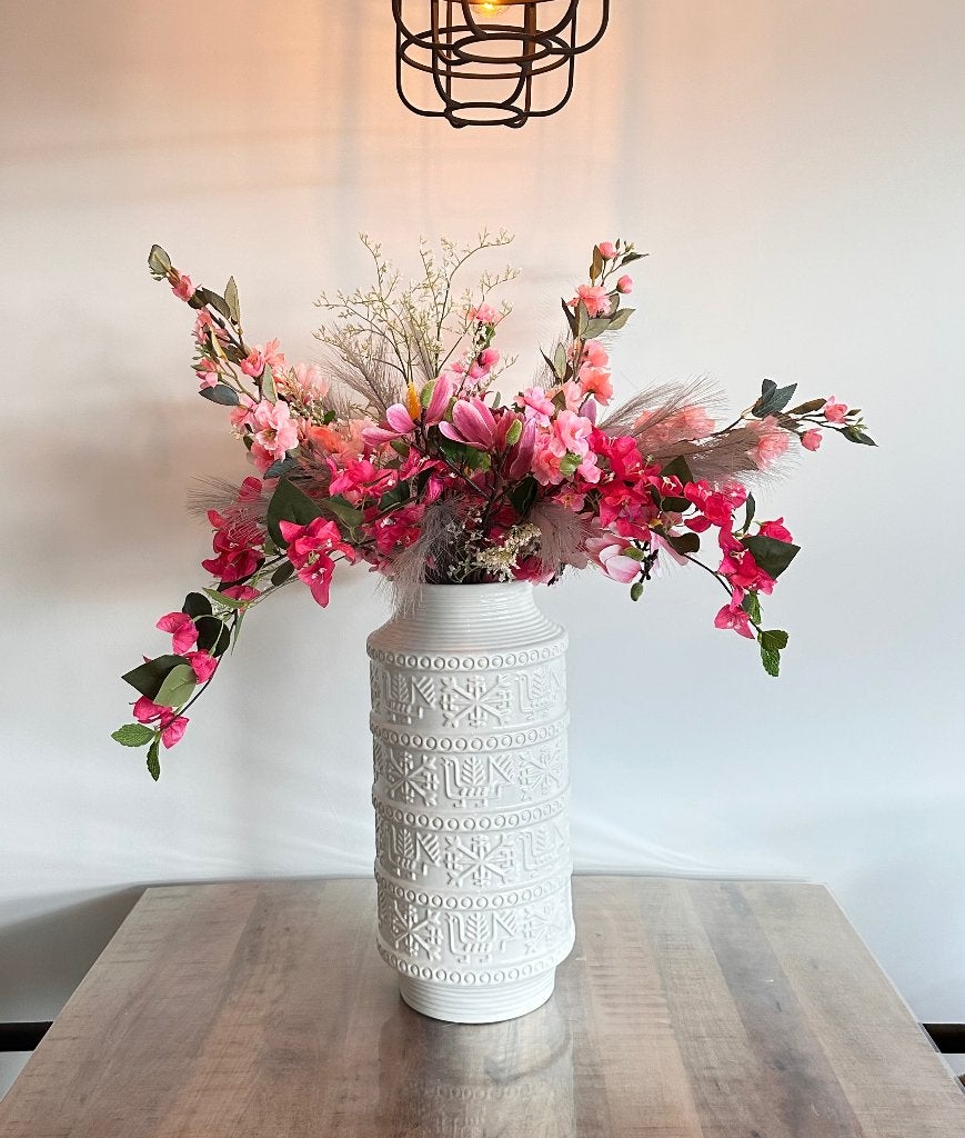 Kunstboeket groot, Ophalen, Binnen, Roze, 90 cm