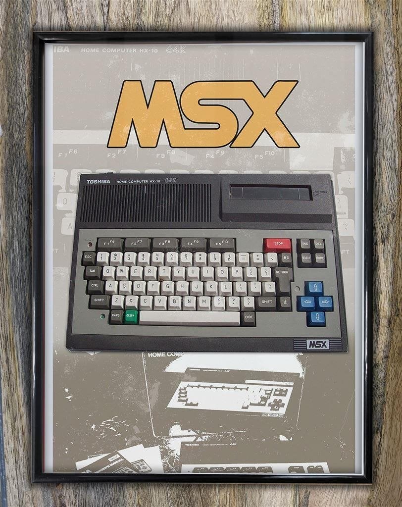 Toshiba MSX Computer Cover Art Retro Print in lijst, Verzenden, Nieuw, A1 t/m A3, Film en Tv