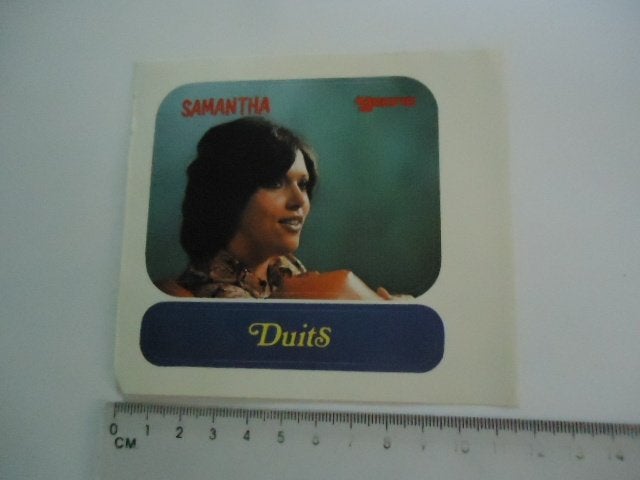 sticker oud Samantha zangeres vintage radio tv jaren 70, Verzenden, Zo goed als nieuw, Bedrijf of Vereniging