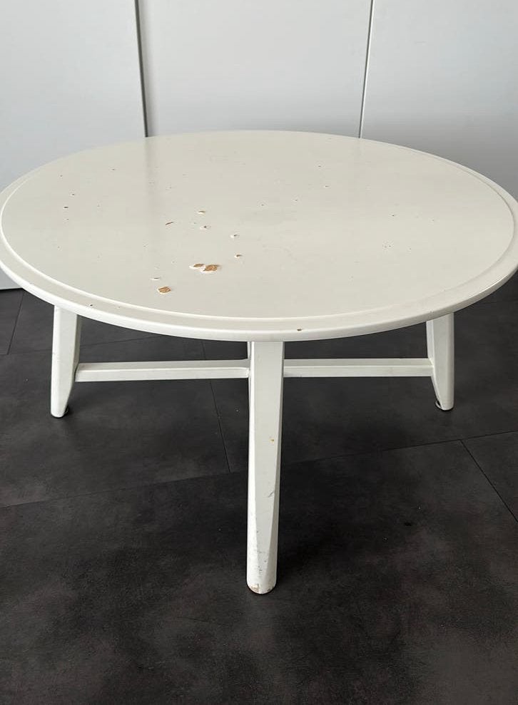 Witte tafel, Ophalen, Gebruikt, 50 tot 100 cm, Rond