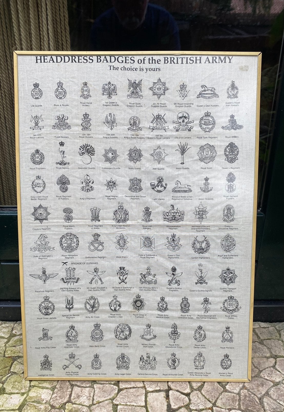 Linnen poster Headdress badges, Ophalen of Verzenden, Embleem of Badge