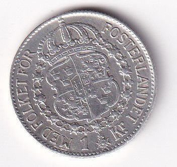 Zweden 1 Krona 1939 met randtikje, Verzenden, Overige landen, Losse munt, Zilver