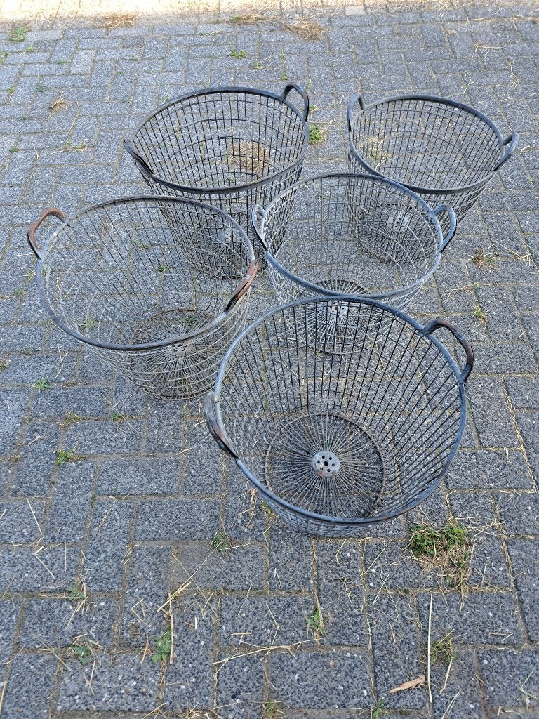 Manden metaal, Ophalen, Met handvatten, Mand, Rond