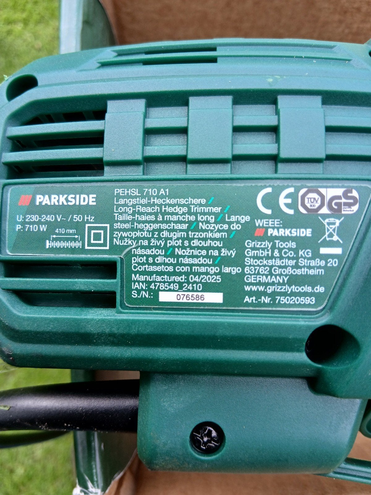 Electrische heggenschaar  2.6 M. lang, 230V., Tuin en Terras, Heggenscharen, Ophalen of Verzenden, Elektrisch, Parkside, Zo goed als nieuw
