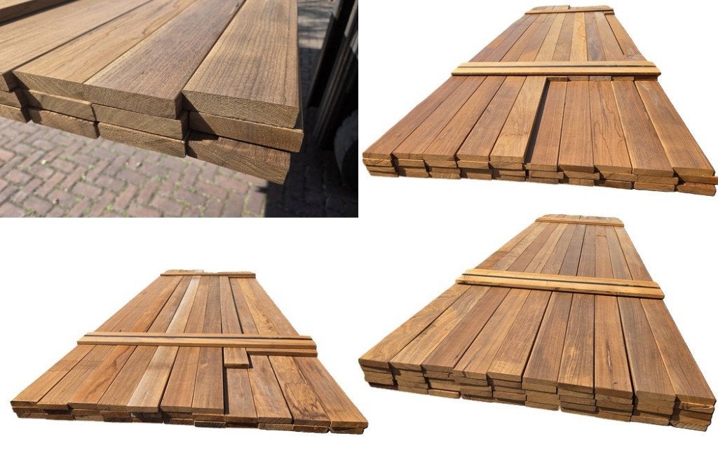 Diverse Partijen geschaafde hardhouten planken 20x90 mm, Ophalen, Planken, Nieuw, Hardhout