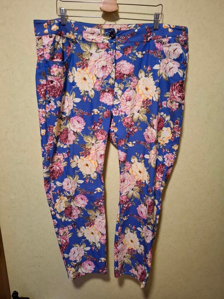 Veto Bloemenbroek Maat 50 - Hippie / Boho / Retro, Veto, Blauw, Maat 46/48 (XL) of groter, Ophalen of Verzenden