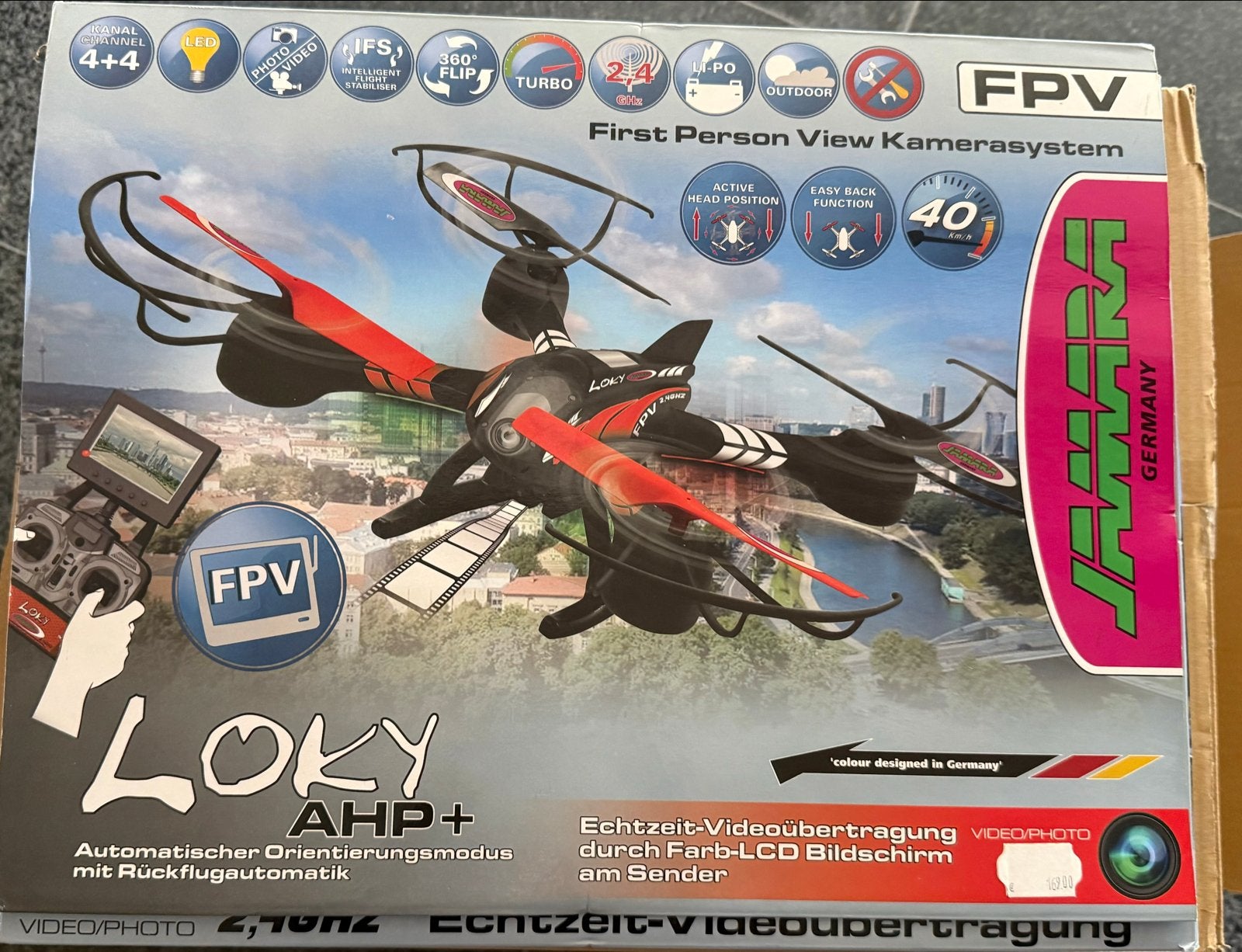Jamara Loky AHP+ FPV Drone met Camera en LCD Scherm, 30 tot 45 minuten, Cameradrone, Overige merken, Nieuw