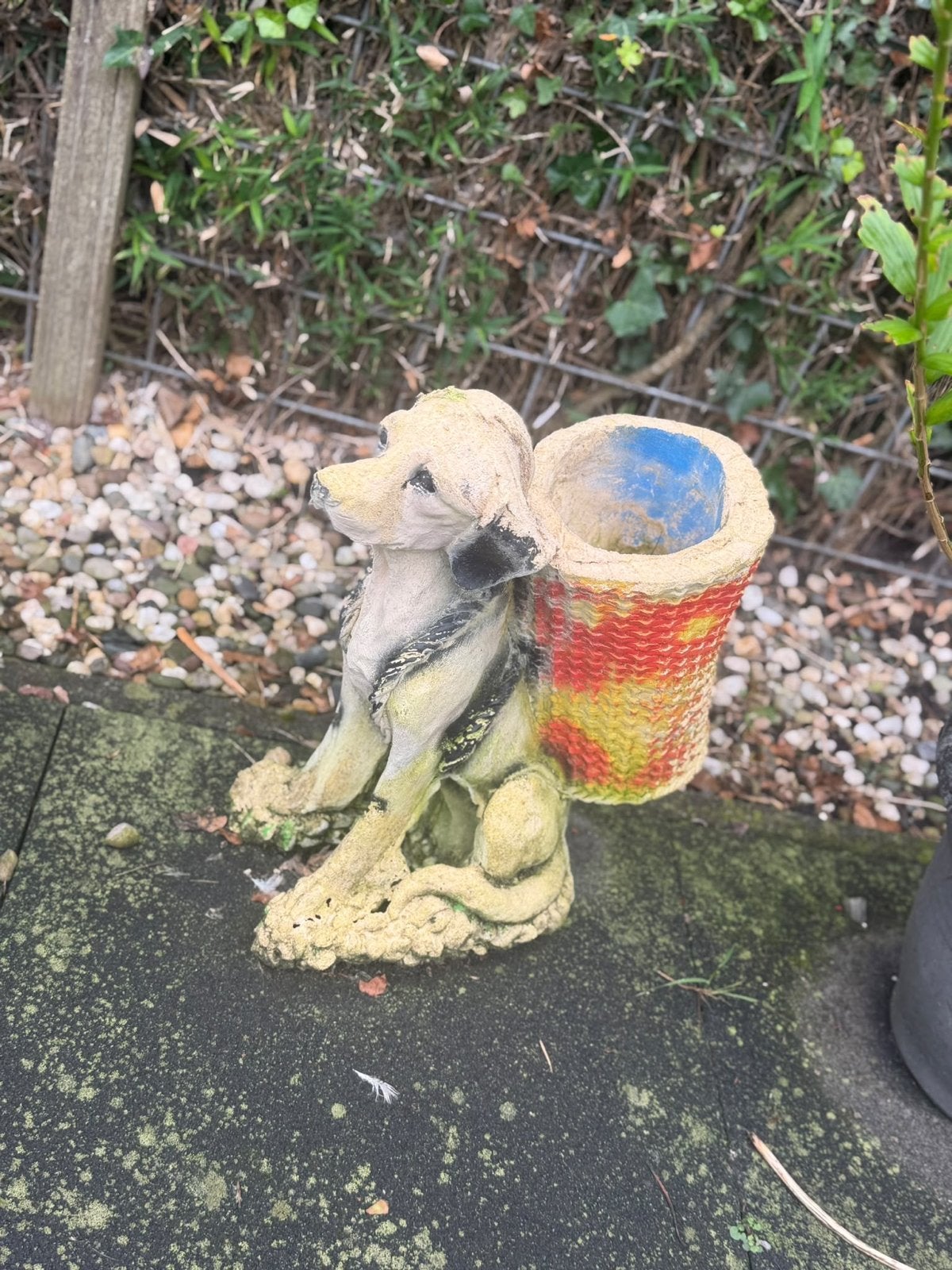 Tuinbeelden: Hond, Ezel en Schaap, Ophalen of Verzenden, Gebruikt, Beton, Dierenbeeld
