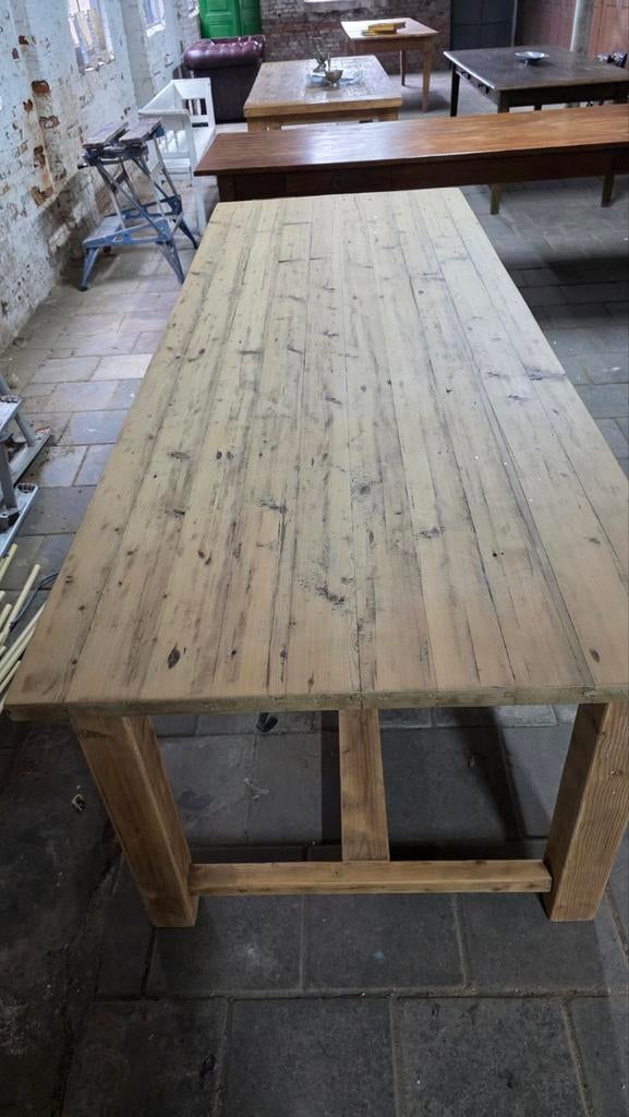 Opruiming oude franse grenen boerentafel- abdijtafel 250 cm, Huis en Inrichting, Tafels | Eettafels, Ophalen, 200 cm of meer, 50 tot 100 cm