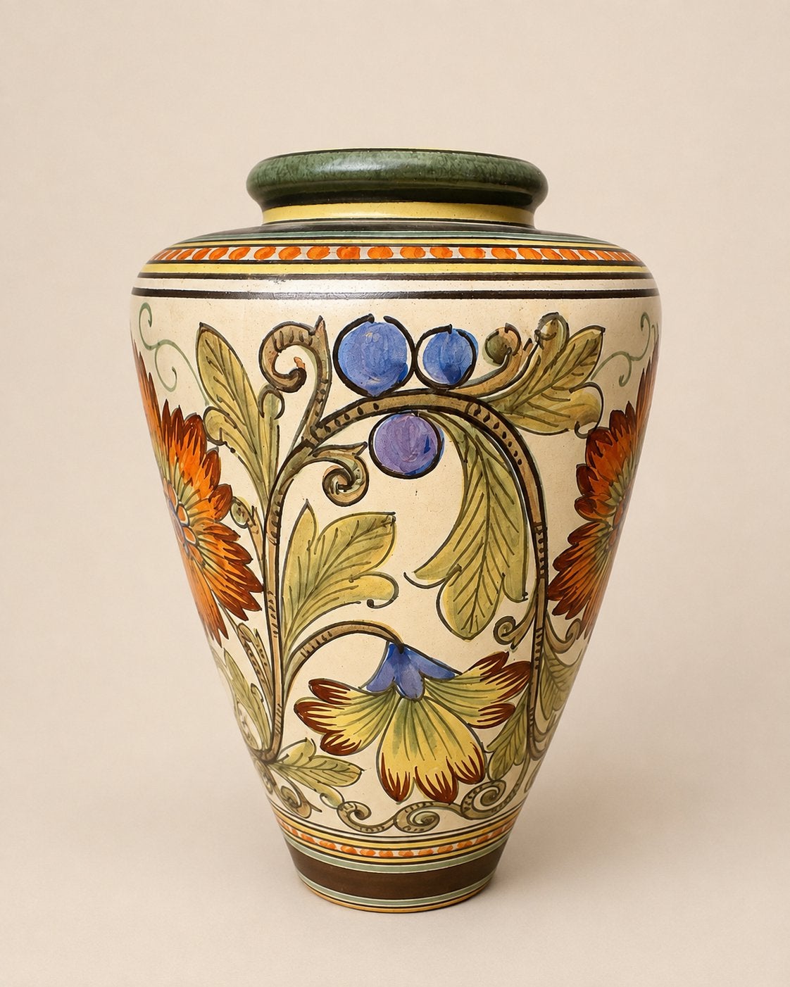 grote (40 cm) Japanse vaas – handbeschilderd bloemendecor, Antiek en Kunst, Ophalen