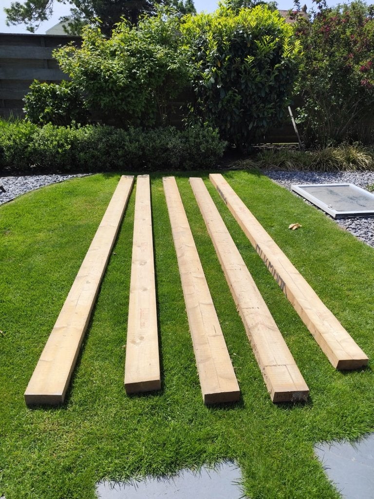 Vuren balken, geschaafd, kopmaat 70x170 mm, lengte 3600 mm, Doe-het-zelf en Verbouw, Hout en Planken, Ophalen, Nieuw, Balk, Vuren