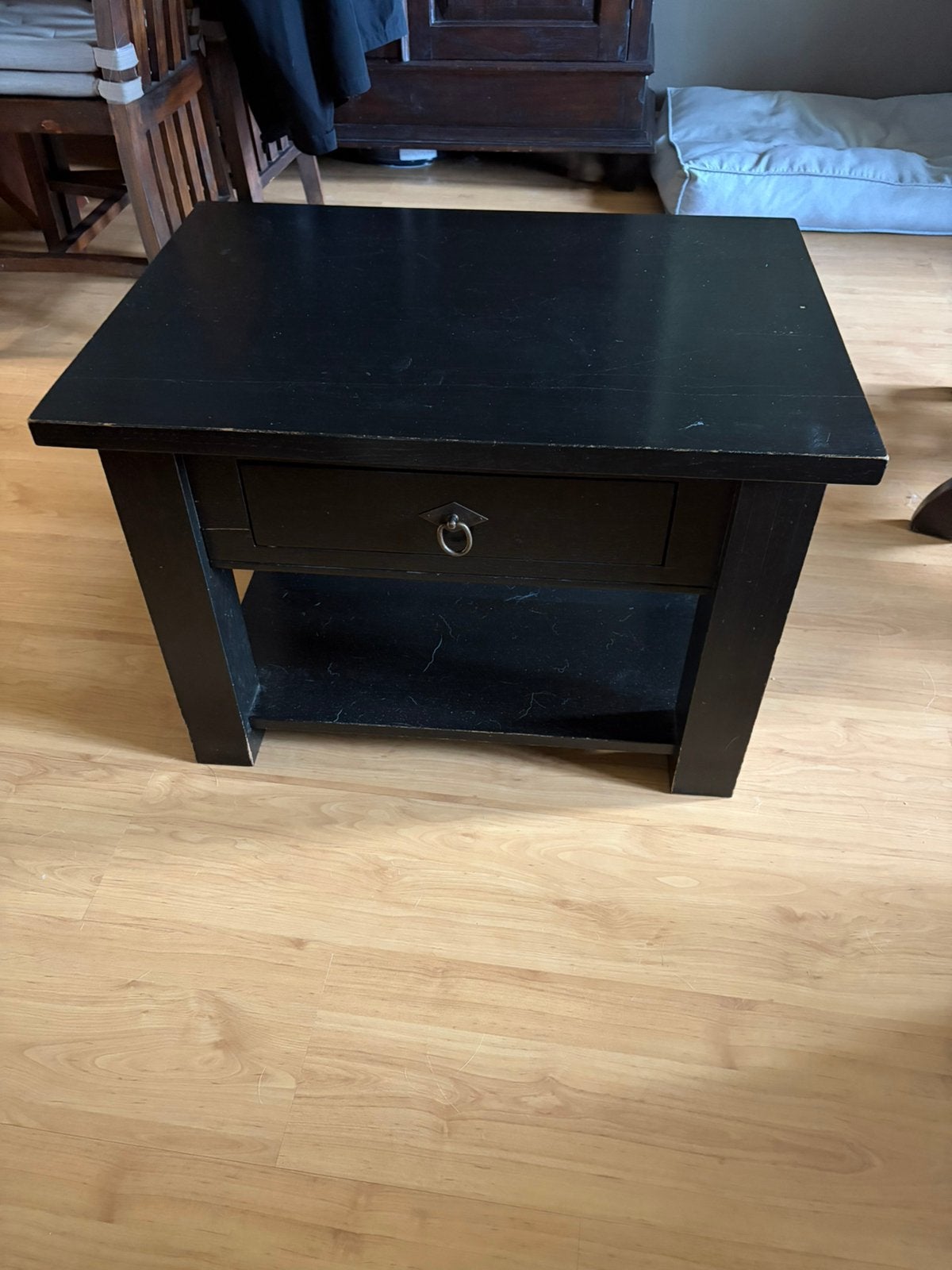 Eikenhouten salontafel, Huis en Inrichting, 100 tot 150 cm, Zo goed als nieuw, Rechthoekig, 50 tot 100 cm