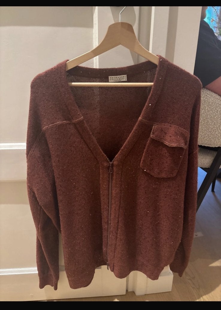 Brunello Cucinelli truitje, Ophalen, Zo goed als nieuw, Maat 42/44 (L), Rood