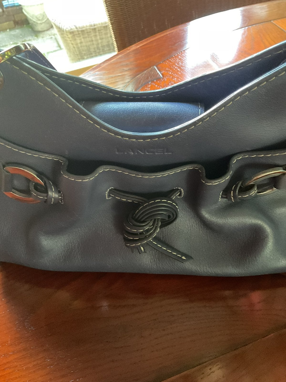 MOOIE JEANSBLAUWE HANDTAS VAN HET FRANSE MERK LANCEL, Ophalen of Verzenden, Zo goed als nieuw, Blauw, Handtas