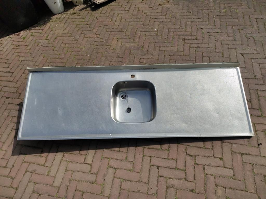 RVS aanrechtblad leermotief 60x181 cm voor buitenkeuken, Ophalen