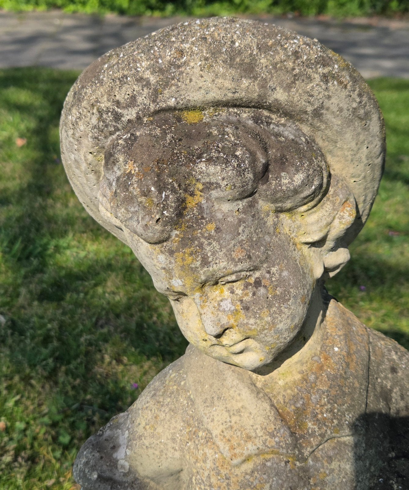 Vintage tuinbeeld – 68 cm (Cast Stone), Tuin en Terras, Ophalen, Gebruikt, Mensenbeeld