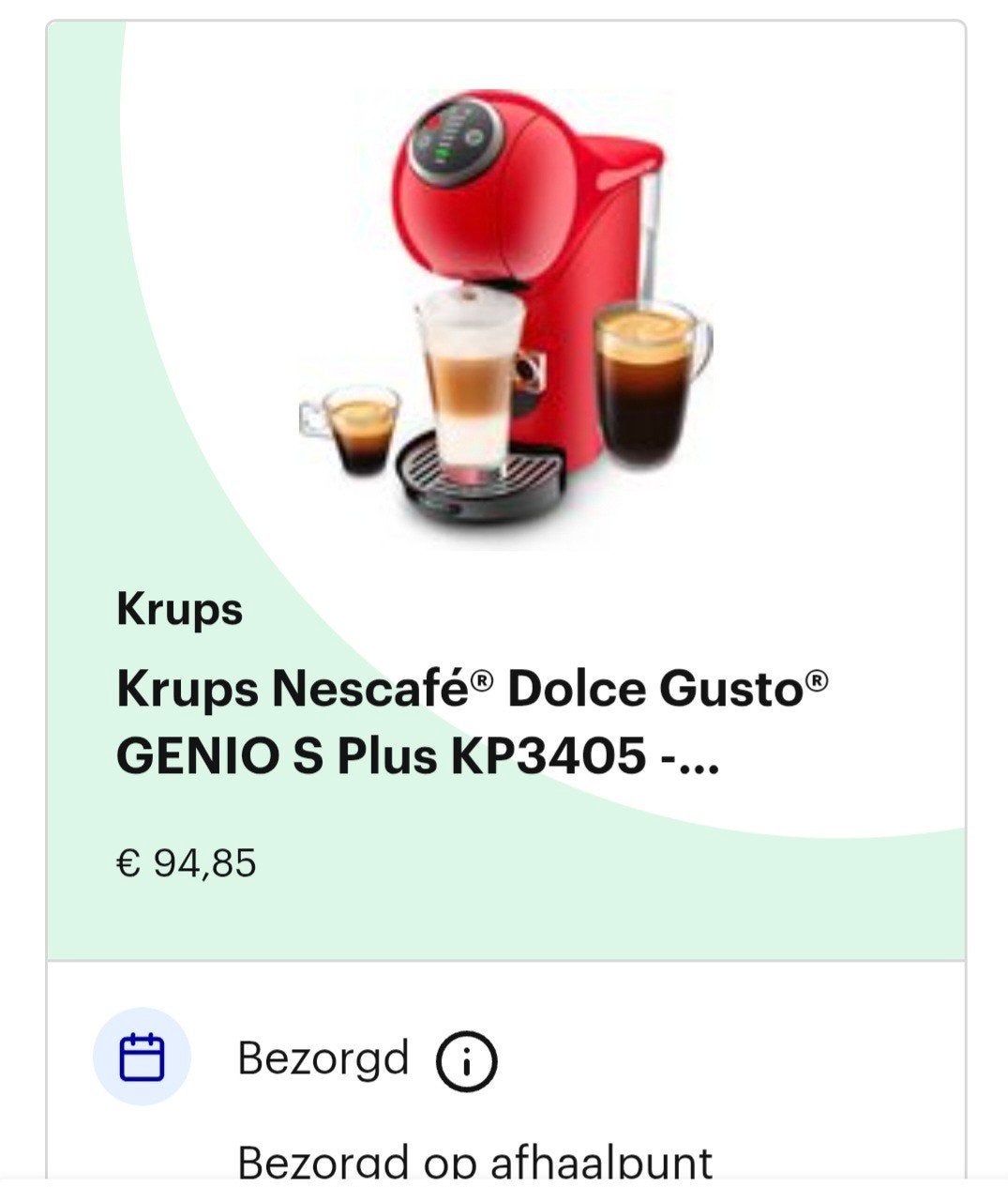 Dolce Gusto koffieapparaat + 8 dozen cups, Ophalen of Verzenden, Zo goed als nieuw, Koffiemachine, Koffiepads en cups