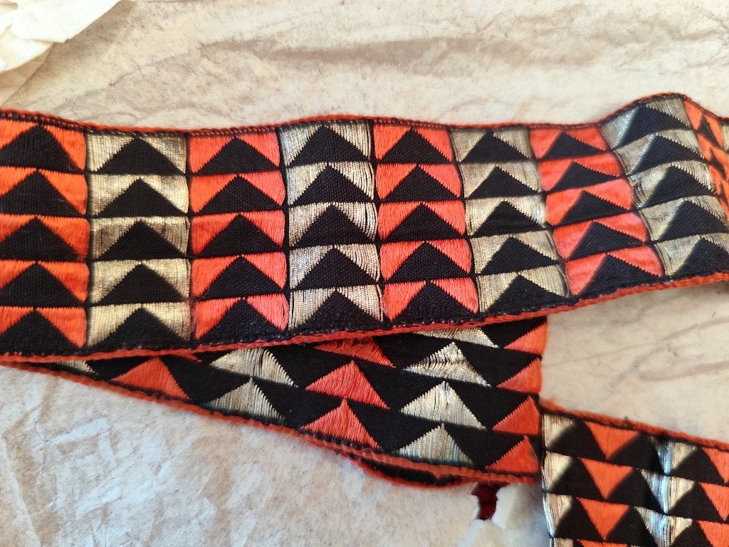 ANTIEK "ART DECO" GEWEVEN BAND, Ophalen of Verzenden