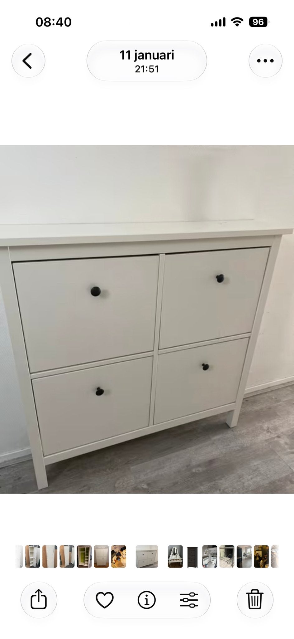 IKEA Hemnes Schoenenkast Wit - Zo goed als nieuw, Huis en Inrichting, Ophalen, Zo goed als nieuw