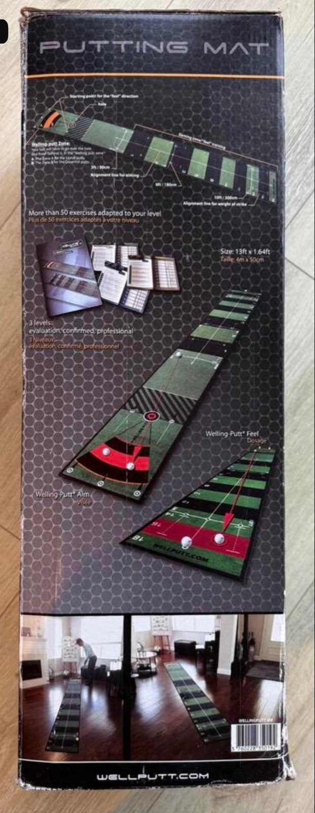 Wellputt Putting Mat - Golf Oefenmat 3 m x 10 ft voor thuis, Ophalen, Gebruikt, Overige typen, Overige merken