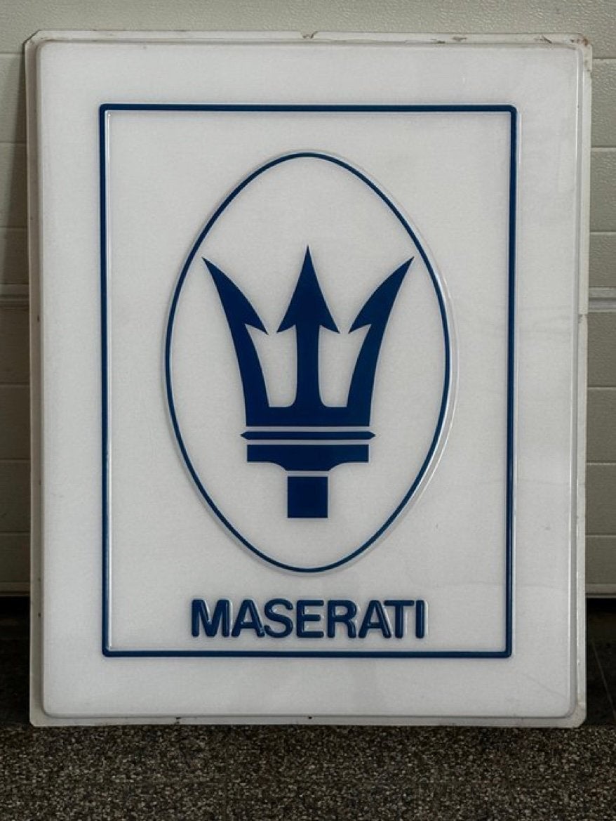 Maserati-dealer lichtbakplaat. Origineel!! Zeer zekdzaam., Ophalen, Gebruikt, Auto's