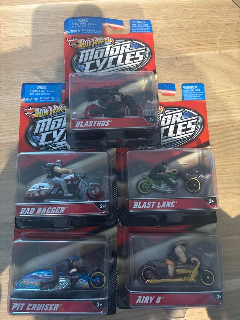5 Hot Wheels Motor Cycles - Nieuw in verpakking, Ophalen of Verzenden, Nieuw