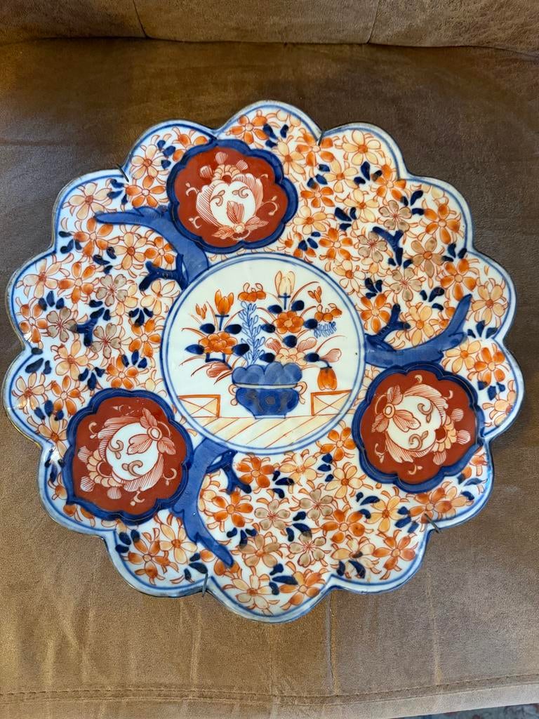Antiek Japans Imari Porseleinen Bord - 30cm, Antiek en Kunst, Ophalen