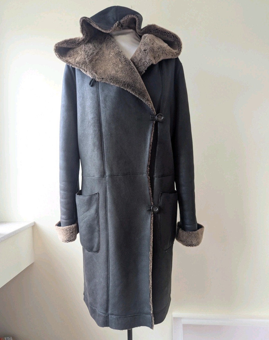 shearling lammy Mac Douglas maat 38-40 100% lamsvacht, Maat 38/40 (M), Mac Douglas leather, Zwart, Ophalen of Verzenden