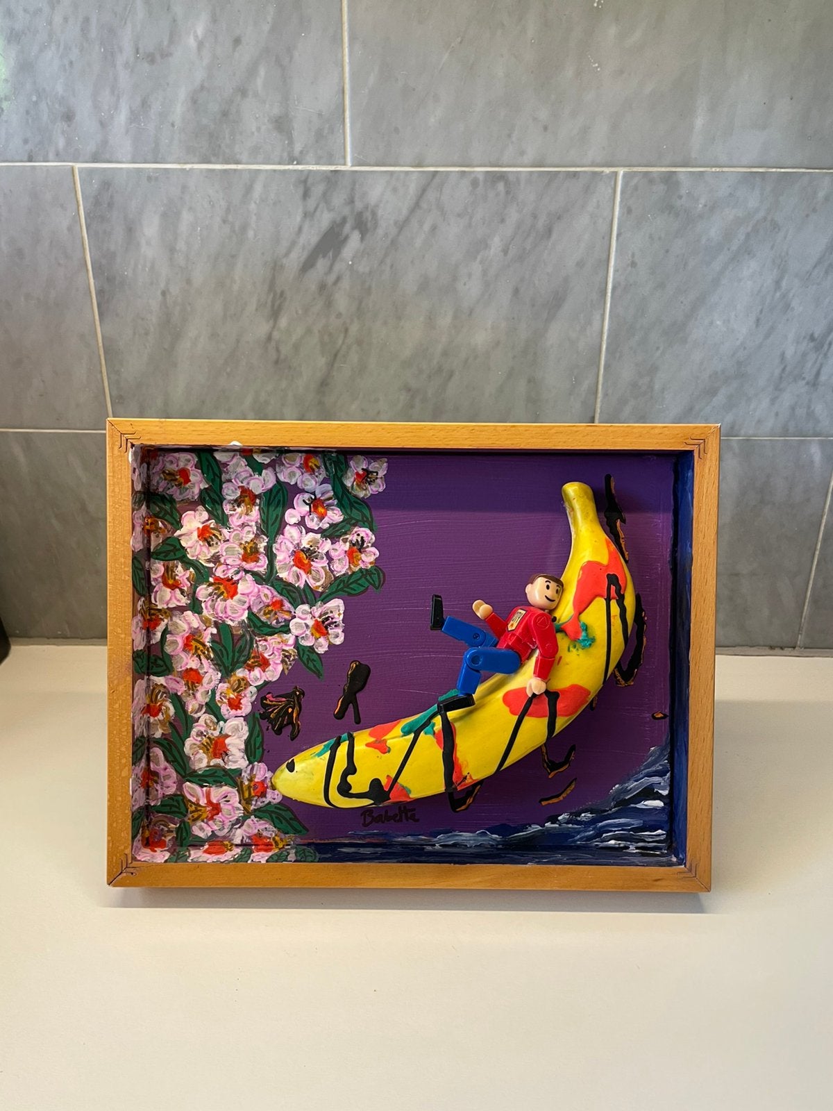 Gaan met die banaan!, Acrylverf, Ophalen of Verzenden, Ophangklaar, Hout