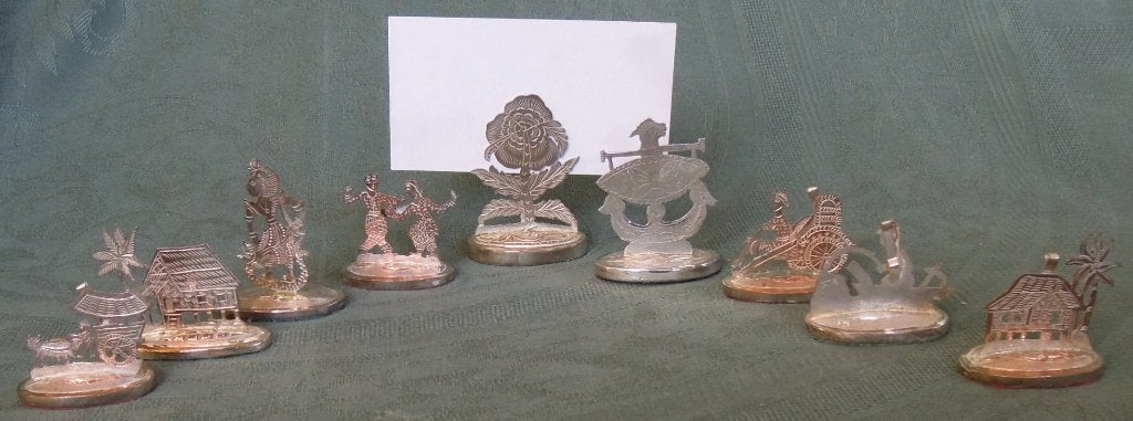 Nr C171: Verzilverde kaartjeshouders, Ophalen of Verzenden