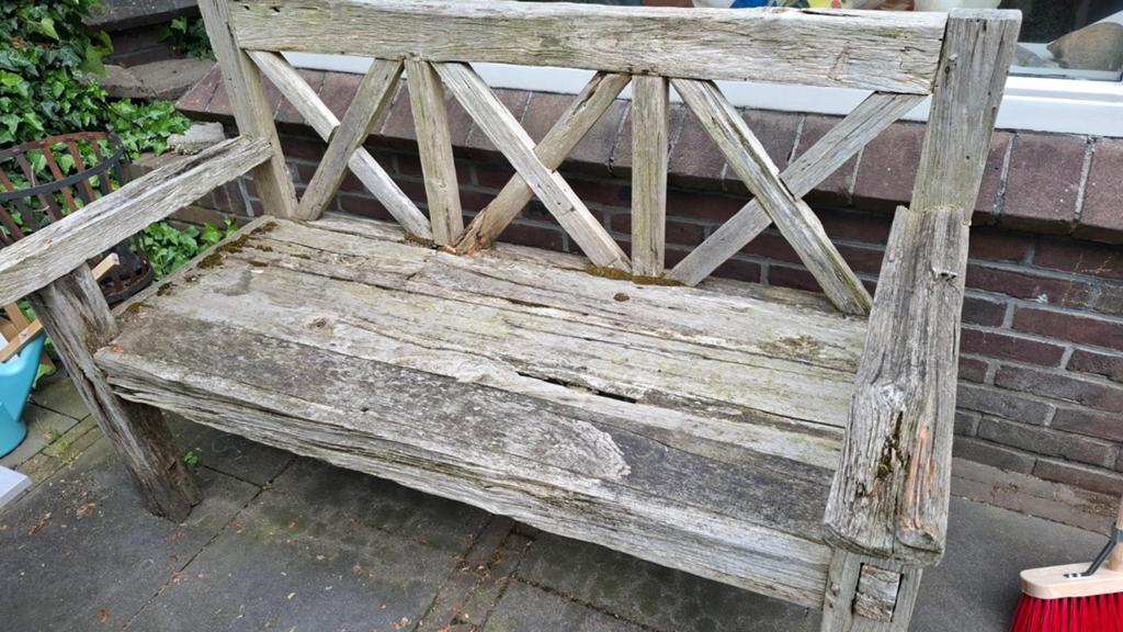 Sloophout tuinbank, Ophalen, Gebruikt, Hout