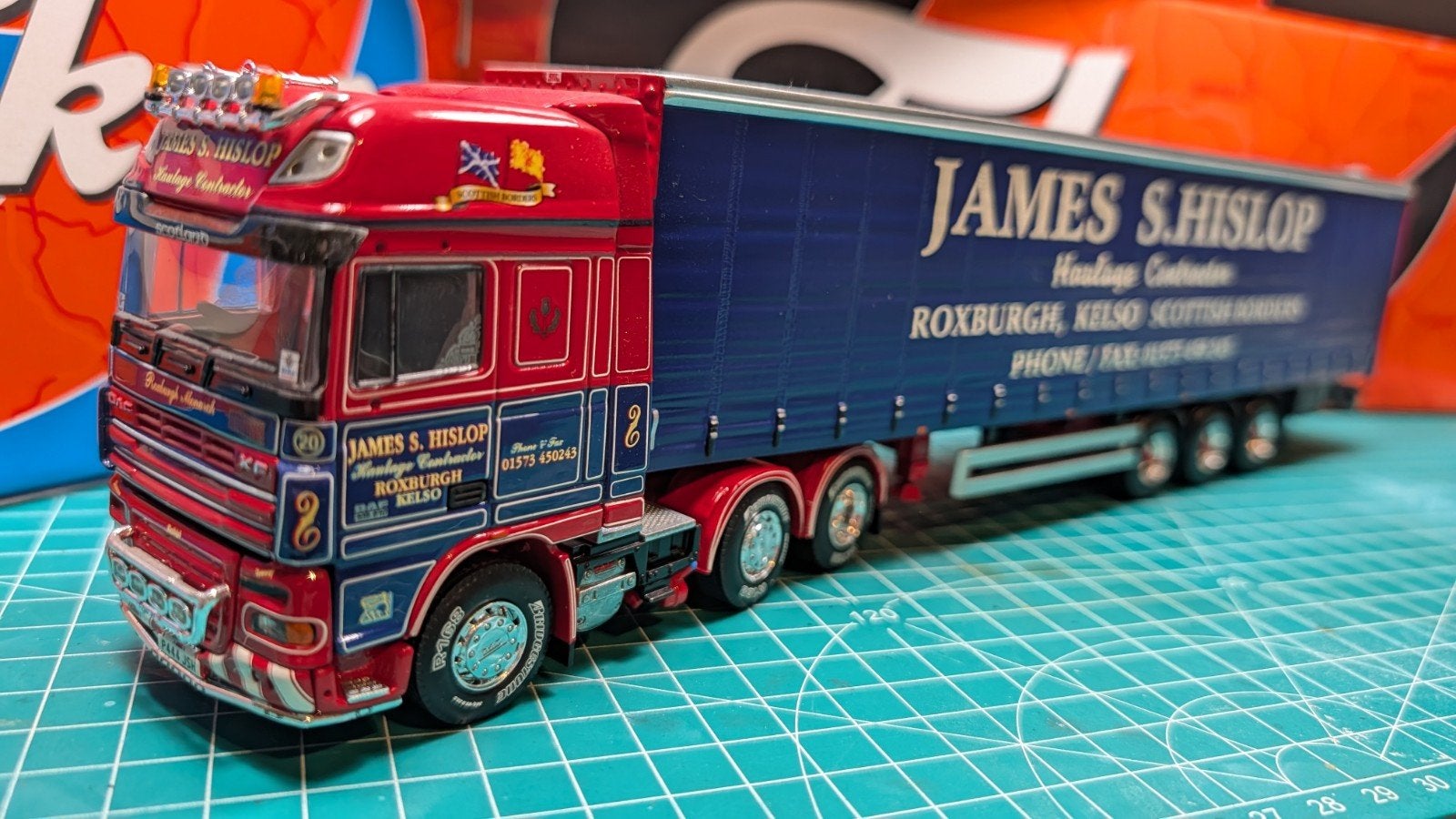 Tekno Daf James Hislop, Hobby en Vrije tijd, Modelauto's | 1:50, Ophalen of Verzenden, Zo goed als nieuw, Bus of Vrachtwagen, Tekno