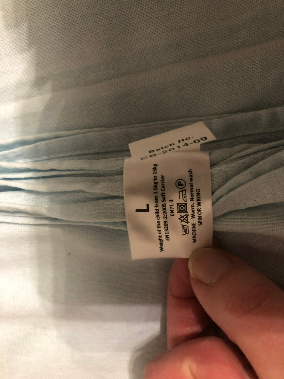 Calin blue zomer draagdoek maat L, Overige merken, Draagdoek, Ophalen of Verzenden, Zo goed als nieuw