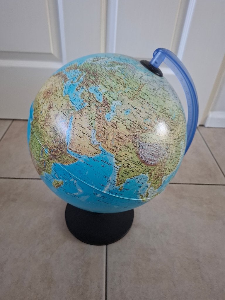 Wereldbol, Ophalen, Draaibaar, Gebruikt, 30 cm