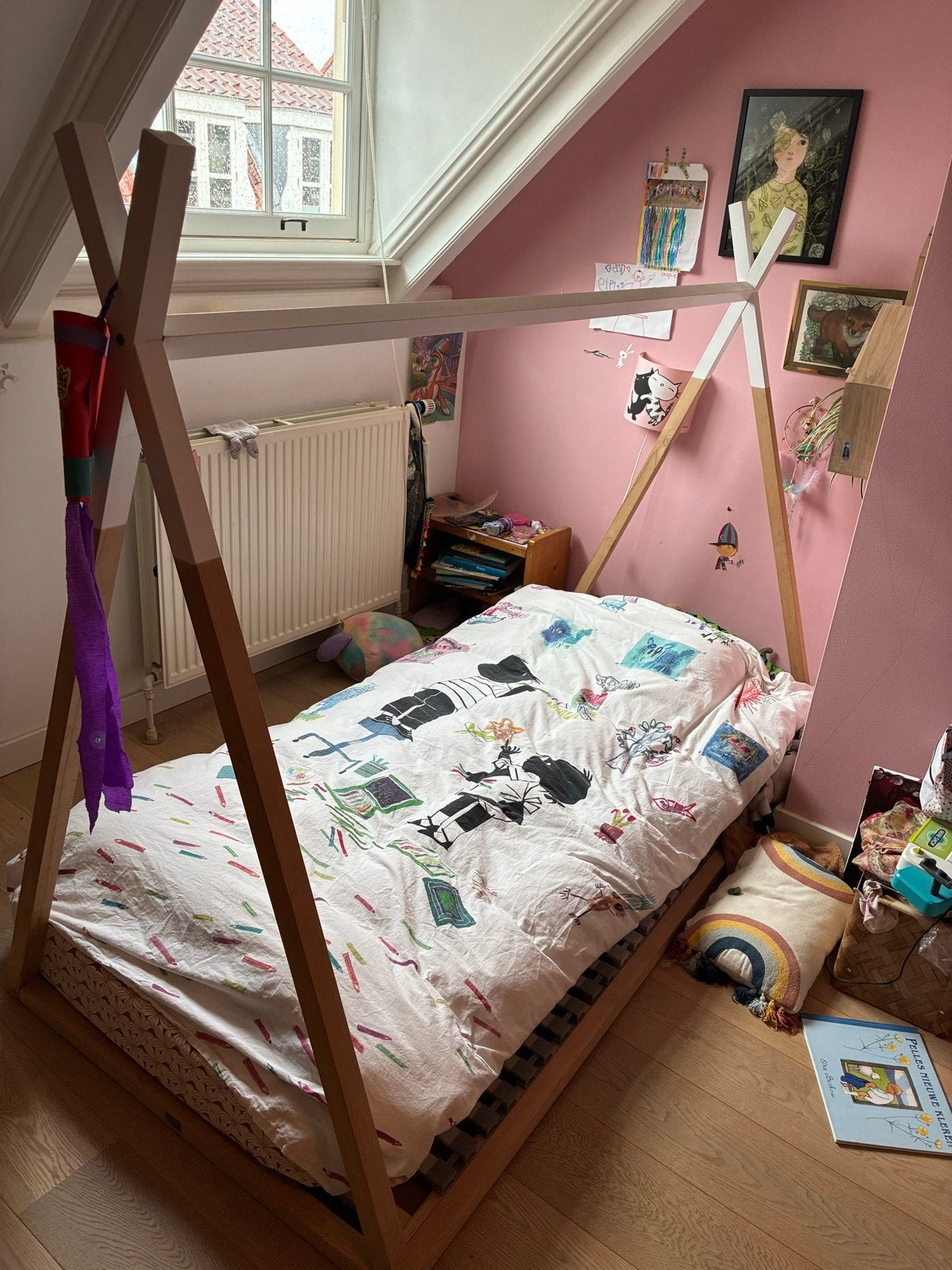 Tipi bed met lattenbodem - zonder matras, Kinderen en Baby's, Kinderkamer | Bedden, Gebruikt, 160 tot 180 cm, 70 tot 85 cm, Lattenbodem
