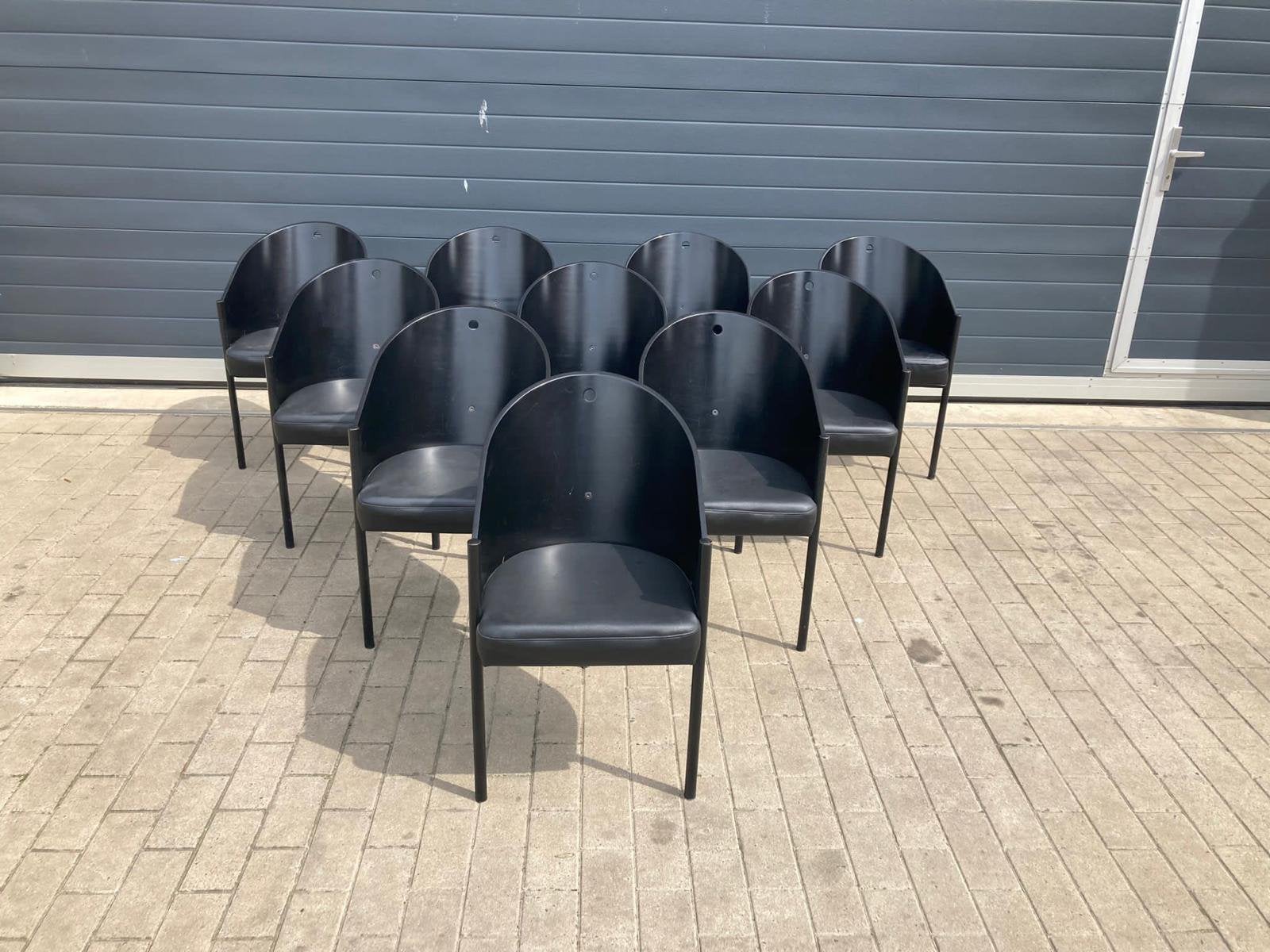 6x originele zwarte Costes Driade stoelen Philippe Starck, Gebruikt, Zwart, Ophalen of Verzenden, Sede artifort b&b italia knoll vitra togo eames møller wegner