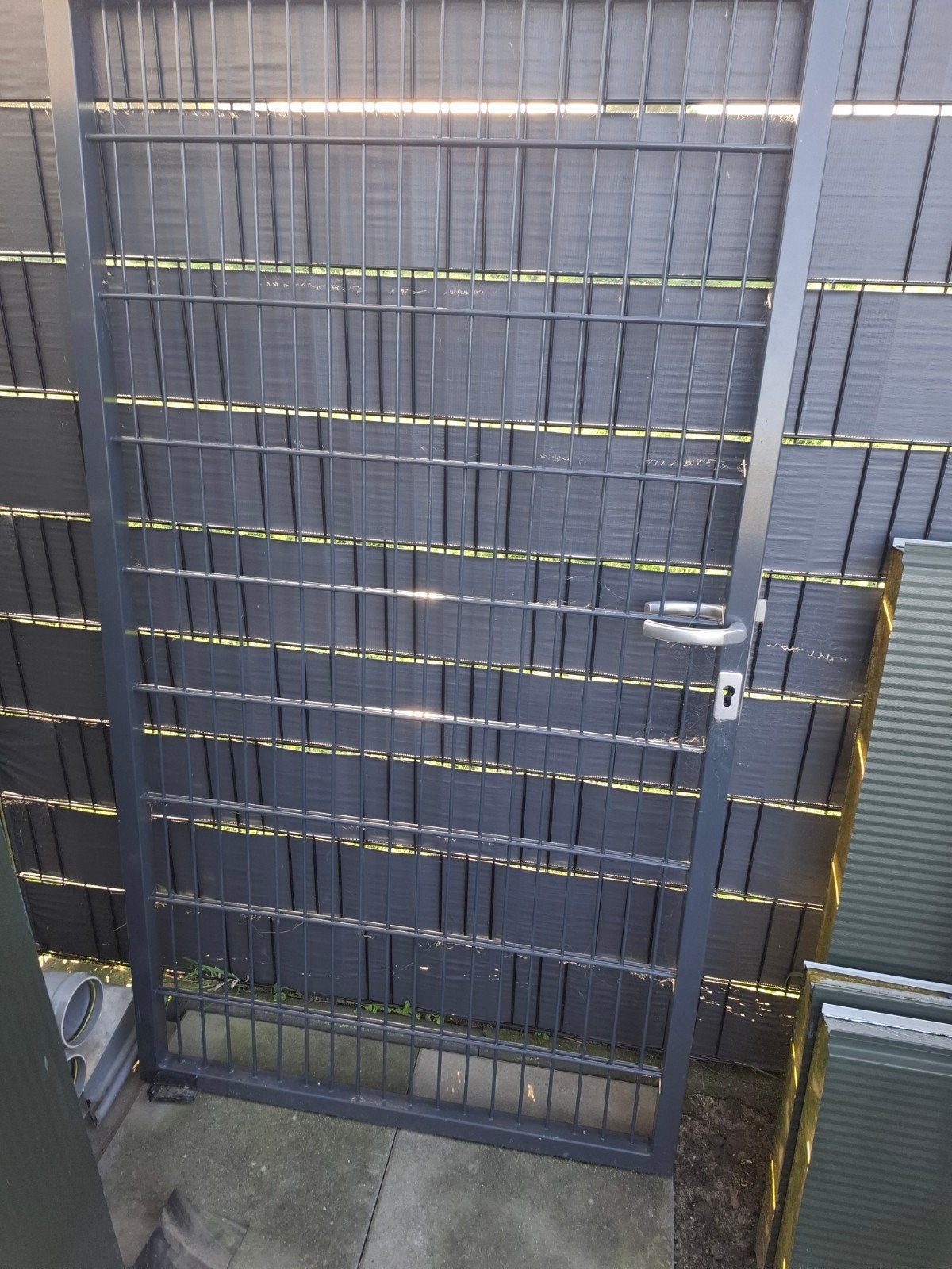 Dubbelstaafmat poort antraciet grijs RAL 7016 - 180x100cm, Met poort, Nieuw, Dubbelstaafmat hekwerk, Ophalen of Verzenden