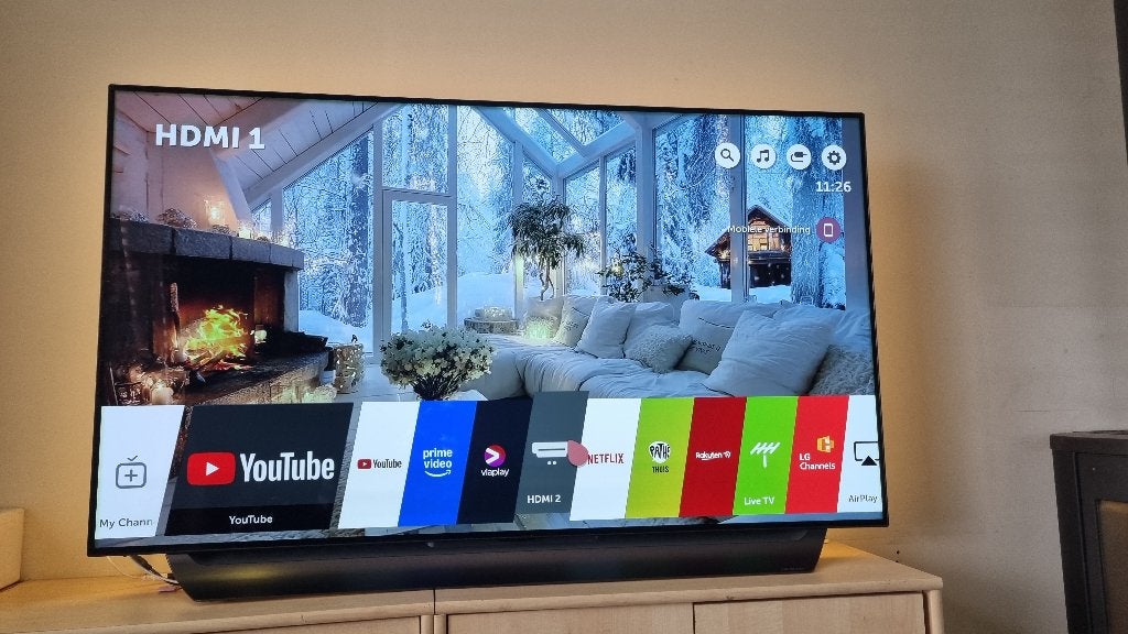 LG Oled 55 inch met lichte verkleuring, Ophalen, Gebruikt, OLED, 100 Hz