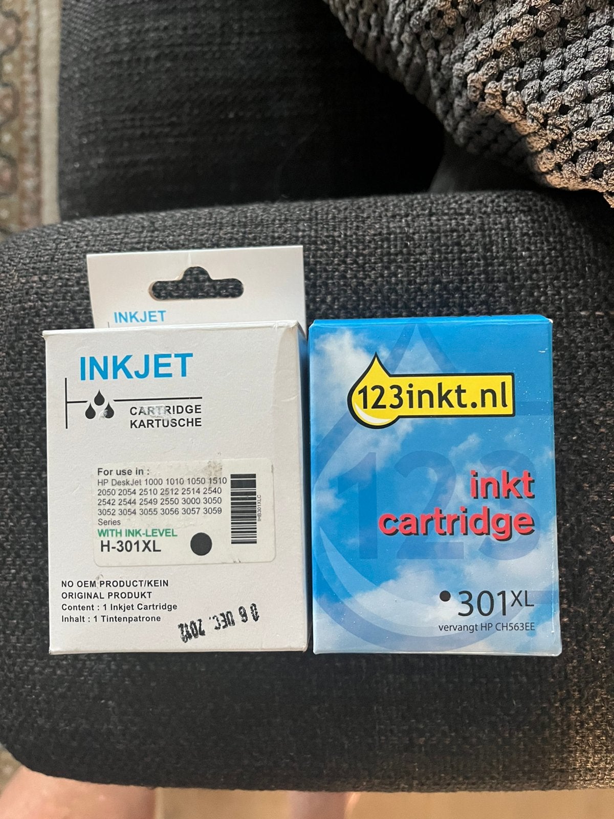 2x cartridges zwart hp 301xl, Computers en Software, Printerbenodigdheden, Ophalen of Verzenden, Nieuw, Cartridge