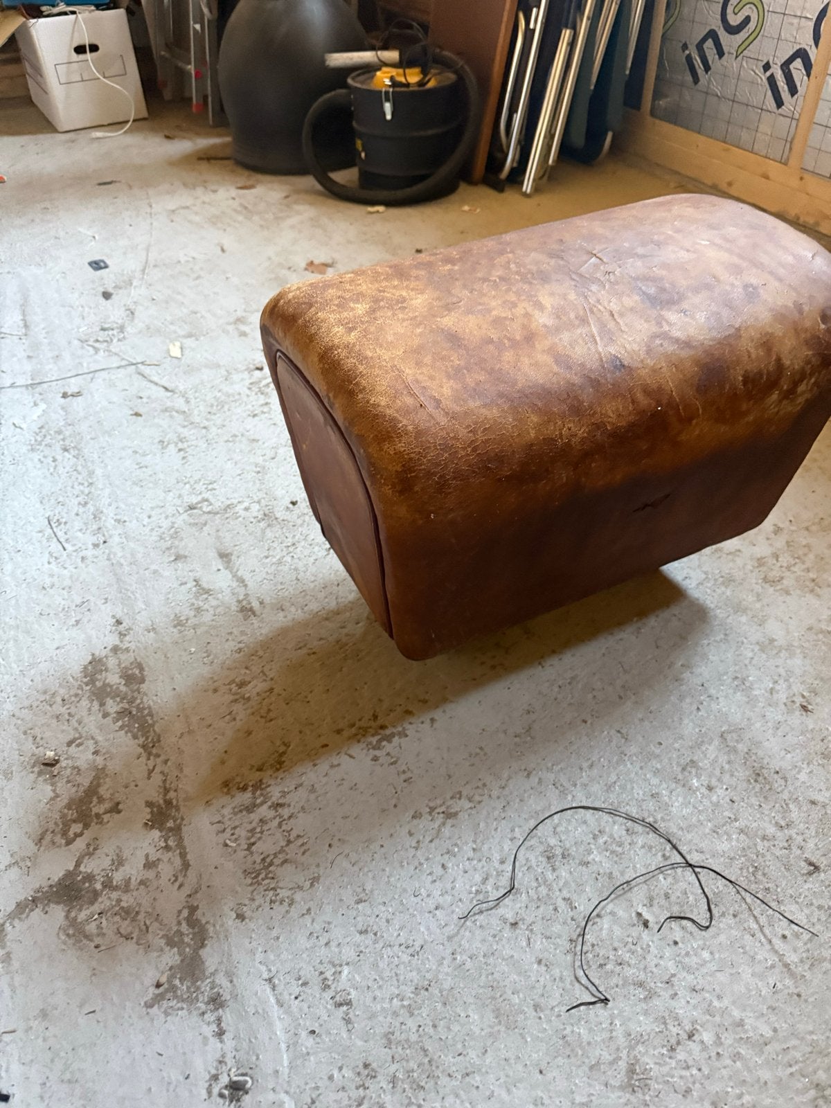 Vintage Turnbok Krukje op Wieltjes - Leer, Ophalen, Gebruikt, Leer, 75 tot 100 cm