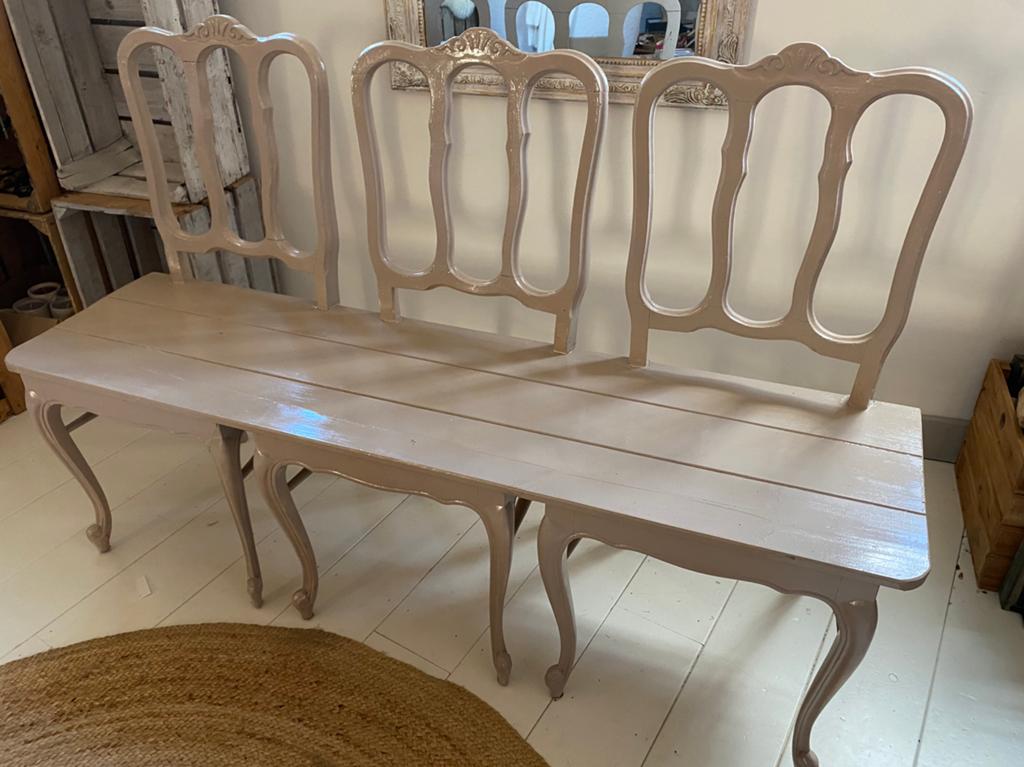 Brocante bank, 3-persoons hout, opheffingsuitverkoop, Ophalen