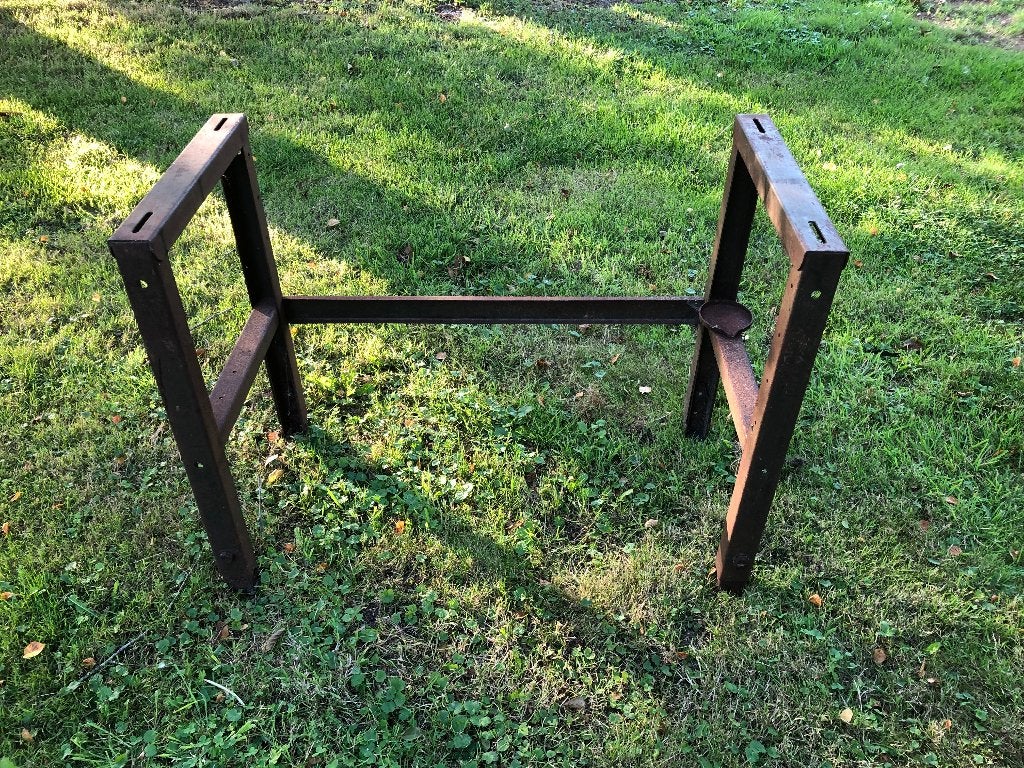ijzeren tafel werkbank oppottafel industrieel onderstel, Huis en Inrichting, Ophalen, Gebruikt, 50 tot 100 cm, Metaal