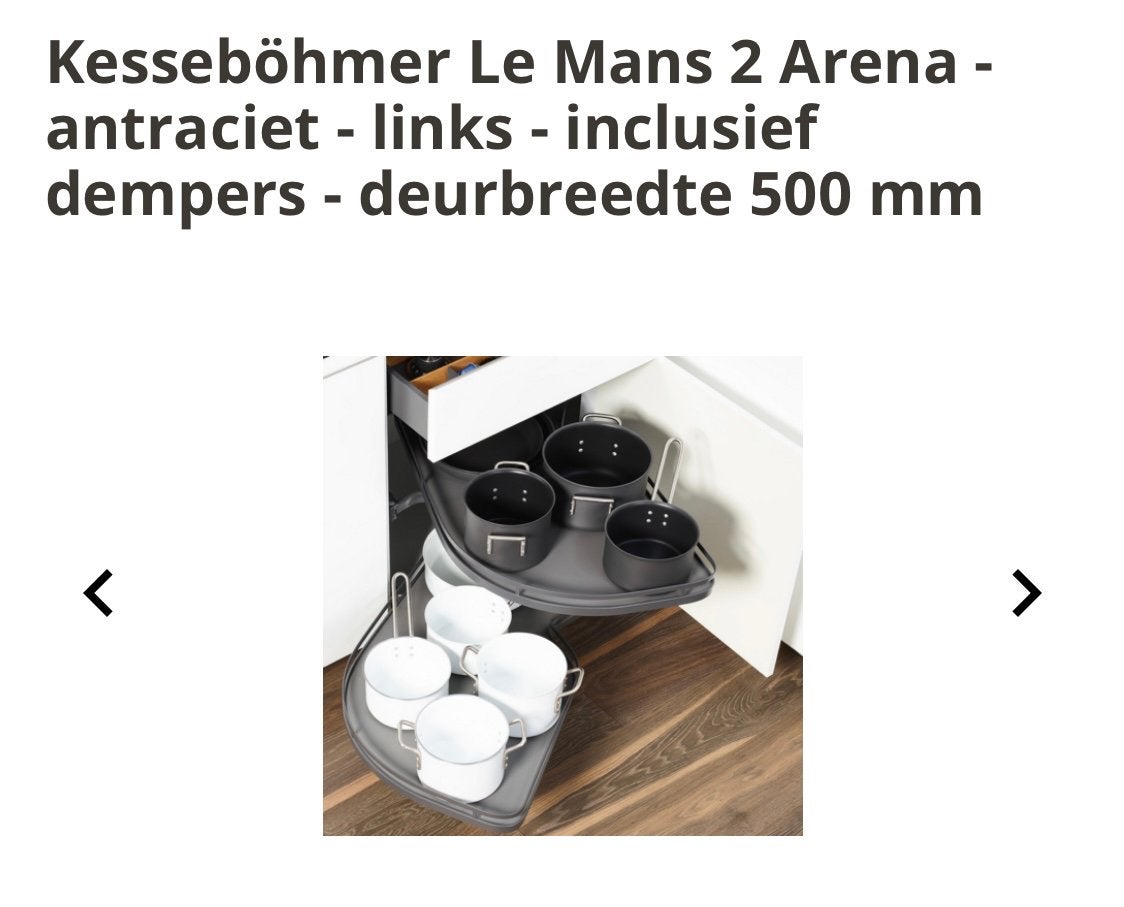 Kesseböhmer uittrek systeem voor hoekkast 50 cm Nieuw, Ophalen, Nieuw, 50 tot 100 cm, Minder dan 100 cm