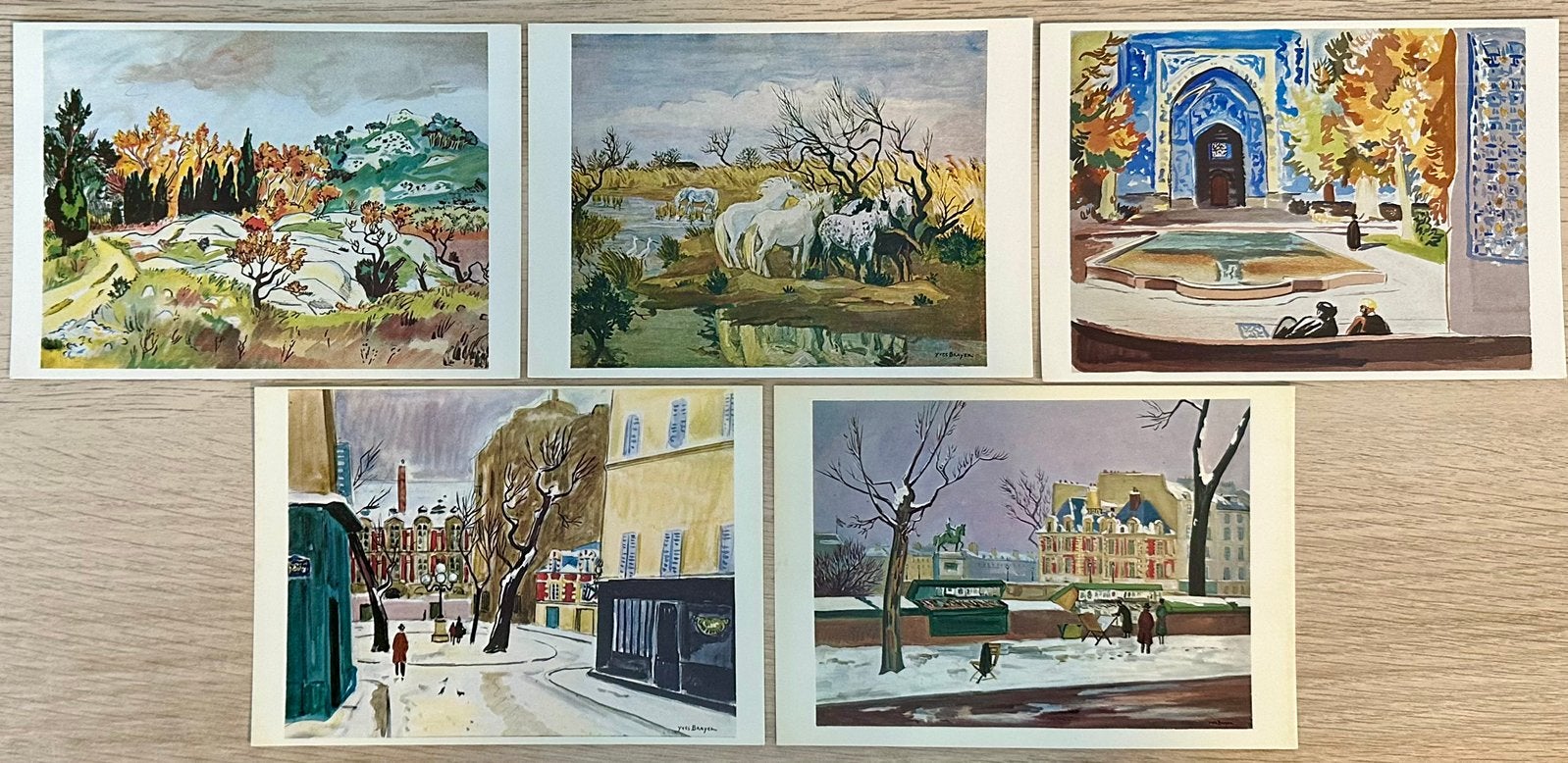 00062  YVES BRAYER ~  Partij 5 kaarten, Verzenden, 1980 tot heden, Ongelopen, Overige thema's