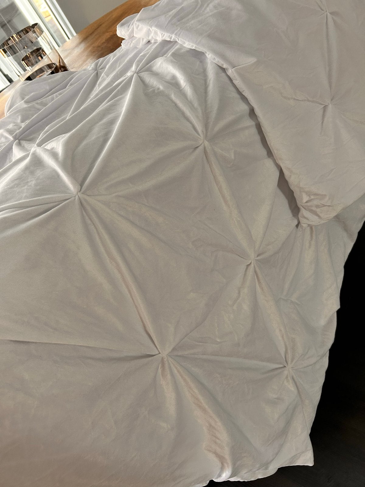 Wit velvet dekbed zonder overtrek 200/240 Incl. kussenslopen, Lits-jumeaux, Wit, Ophalen of Verzenden, Polyester