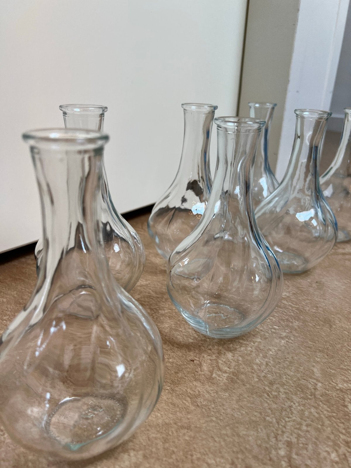 Set van 10 glazen vaasjes / flesjes, Antiek en Kunst, Ophalen
