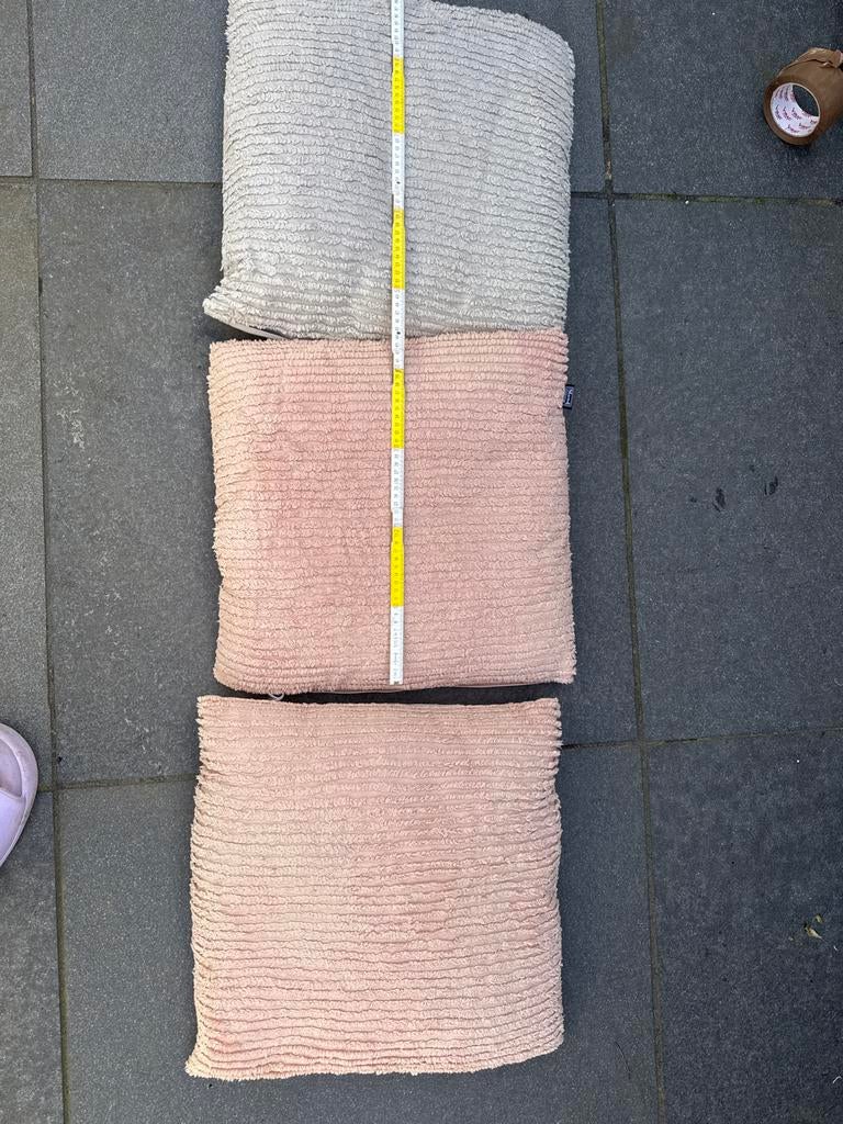 Mood Collection Kussens 45 cm - Roze/Grijs, Ophalen of Verzenden, Gebruikt, Roze, Vierkant